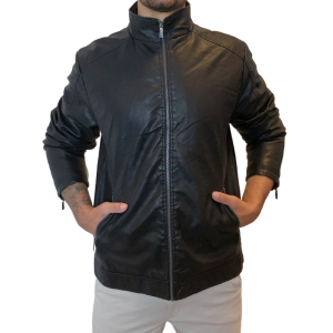 JAQUETA PU PRETA MASCULINA – BLUE BAY